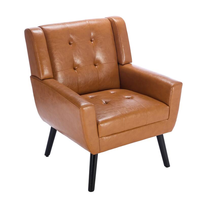 PU Accent Chair with Curved Back