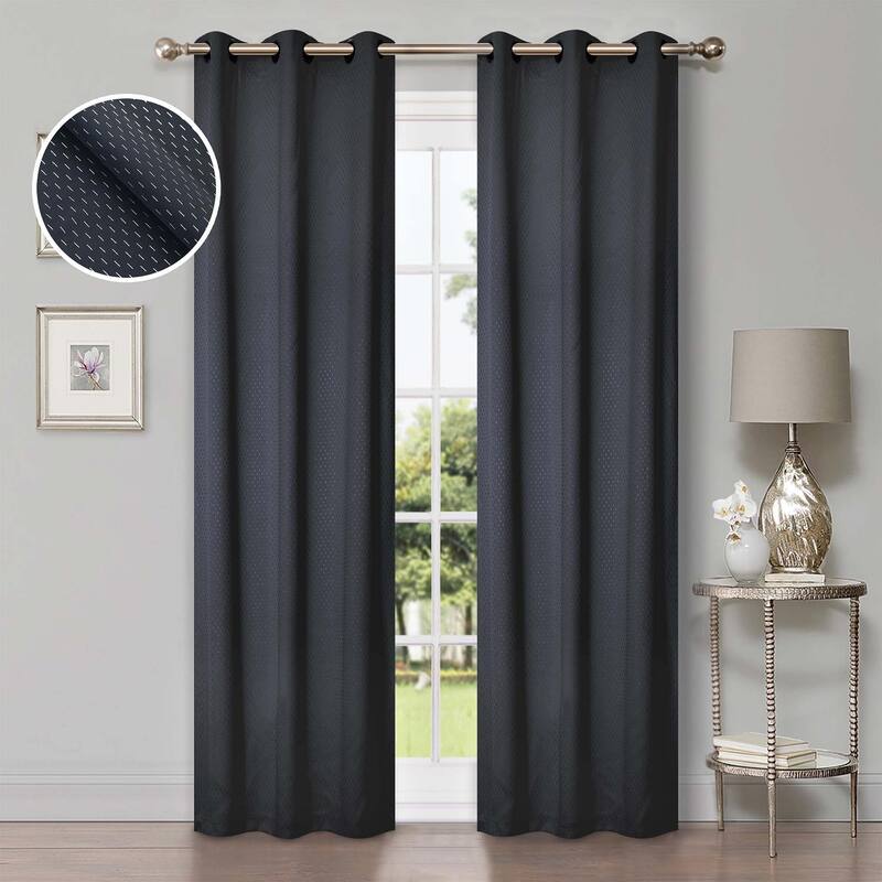 Superior Shimmer Washable Room Darkening Curtains, Set of 2 Panels - 42" x 108" - Deep Gulf