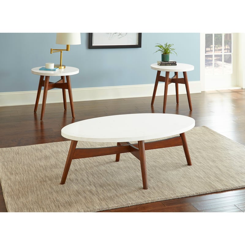 Steve Silver Stonebrook Cherry Wood Oval Coffee Table