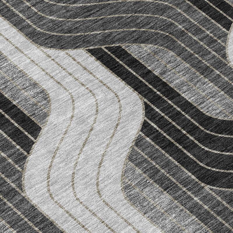 Machine Washable Indoor/ Outdoor Modern Pathway Chantille Rug