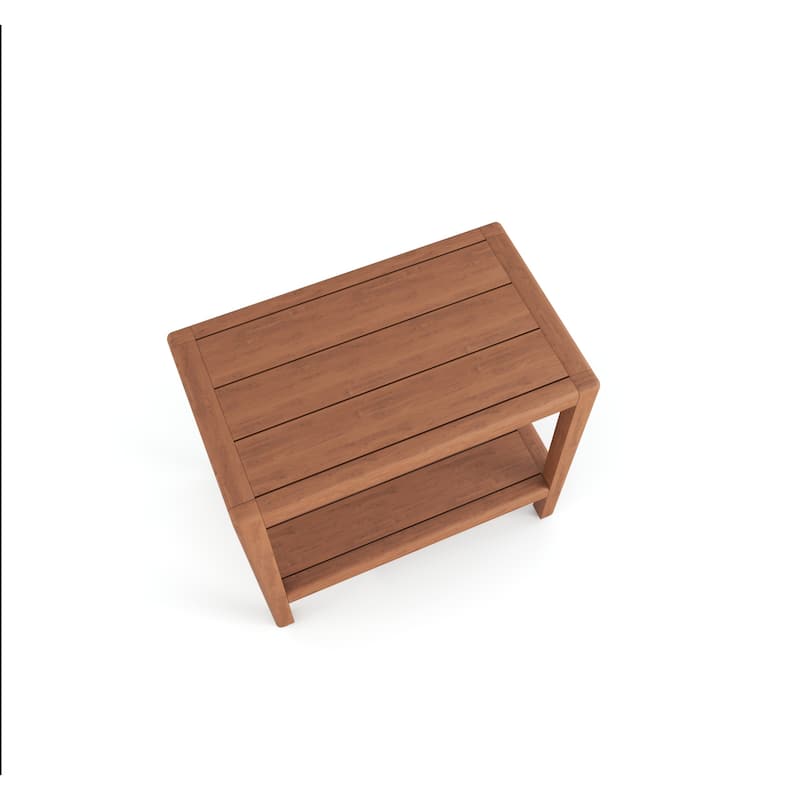 24" Spa-Bjön Teak Shower Bench with Shelf