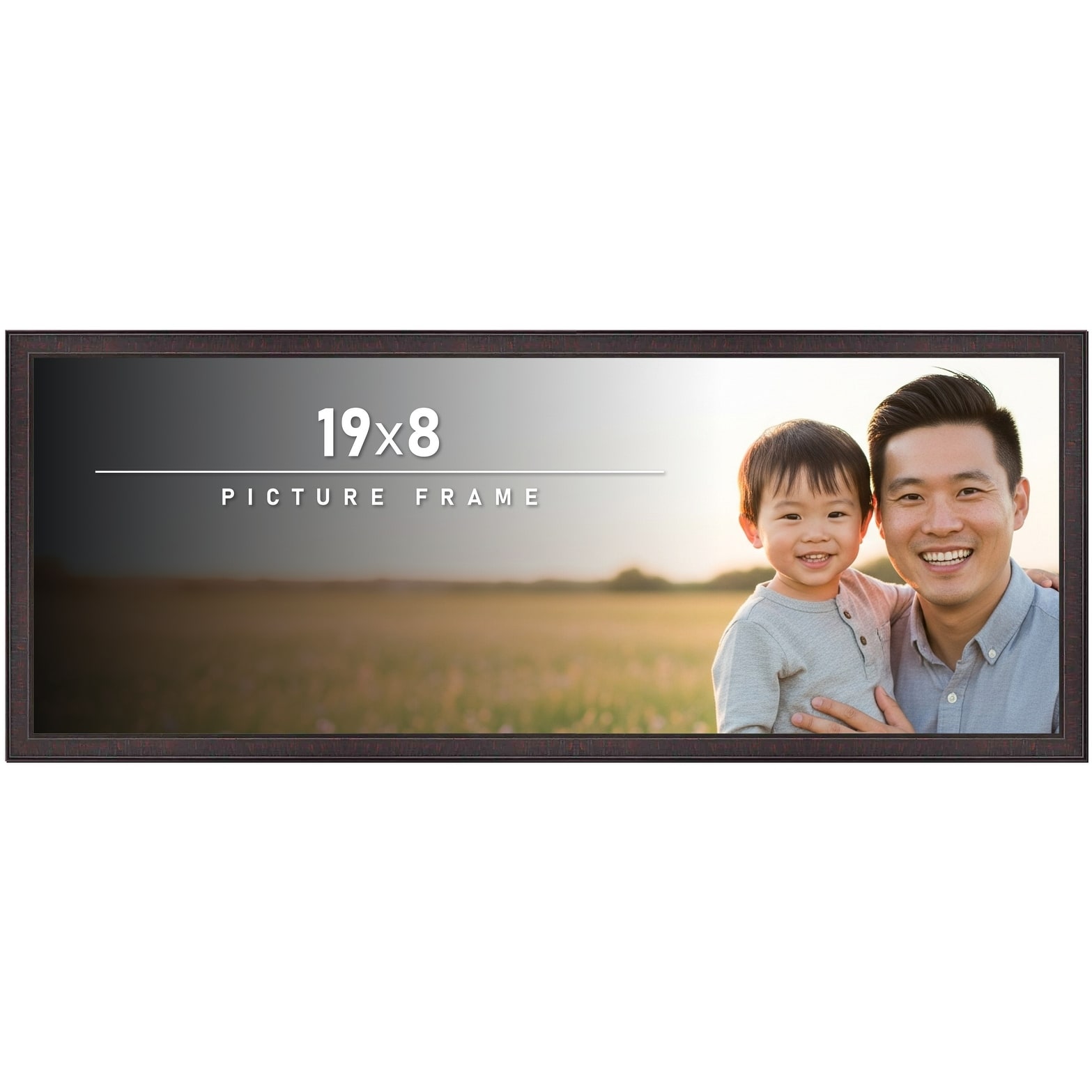 19x8 Frame Brown Solid Wood Picture Frame - Complete Modern Photo