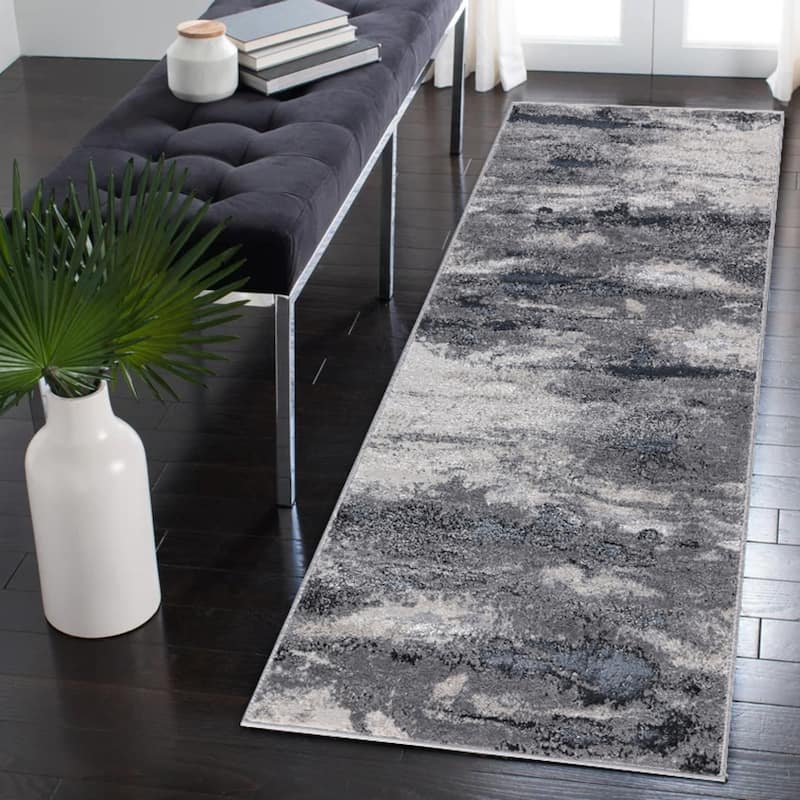 Nevada Collection Abstract Black and Grey Rug
