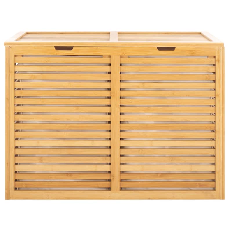 SAFAVIEH Lyubka 2-Compartment Laundry Basket - 34.3 In. W x 17.7 In. D x 25 In. H - 34Wx18Dx25H