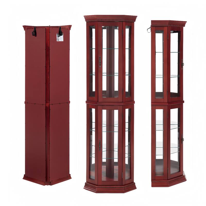 Lighted Corner Display with Tempered Glass Door and Adjustable Shelf