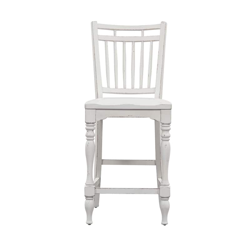 Magnolia Manor Antique White Weathered Bark Opt 5 Piece Gathering Table Set