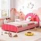 preview thumbnail 16 of 18, Costway Children Twin Size Upholstered Platform Single Bed with
