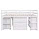 preview thumbnail 5 of 13, Low Study Full Loft Bed with Rolling Portable Desk, White