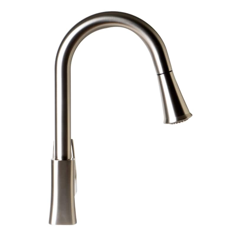 Brushed Nickel Square Gooseneck Pull Down Kitchen Faucet