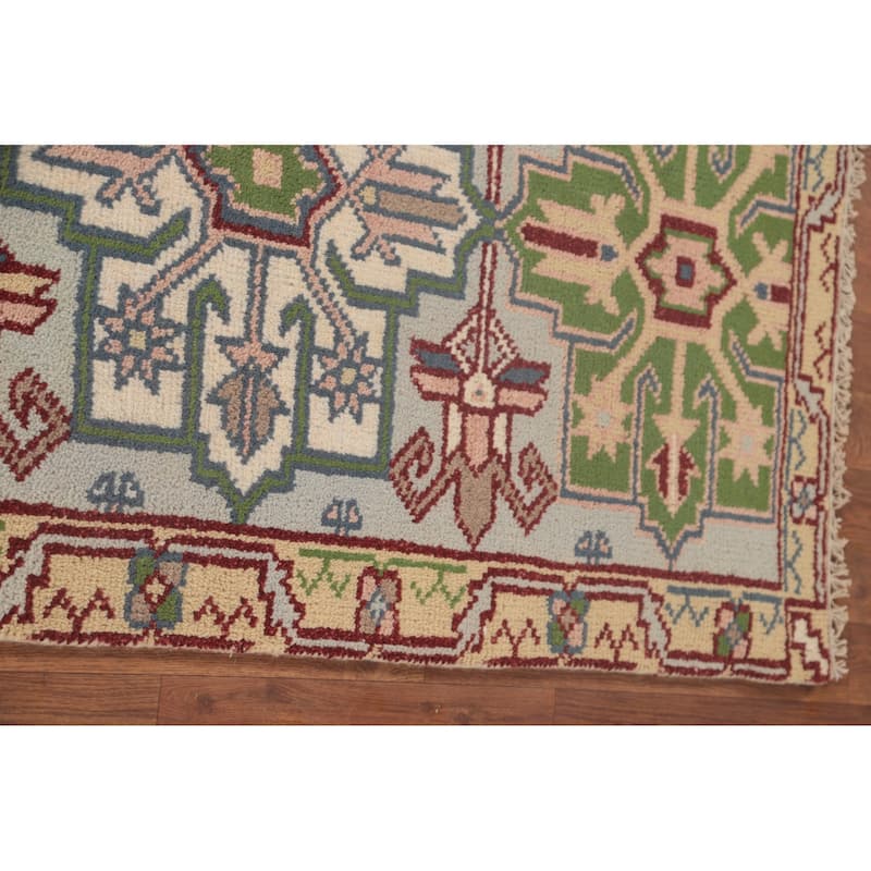 Traditional Heriz Serapi Runner Rug Hand-Knotted Wool Carpet - 2'7"x 8'1"