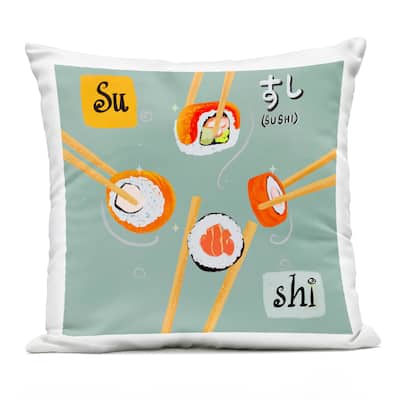 Stupell Tasty Sushi Party Gathering Printed Outdoor Throw Pillow Design by Juliet Rose Philips