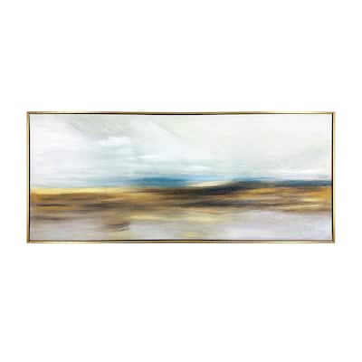 "The Horizon" Hand Painted Floating Framed Canvas Wall Art Print, 19x45 Inches