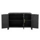 preview thumbnail 21 of 24, Retro 3-Door Curved Sideboard with Adjustable Storage for Living Room