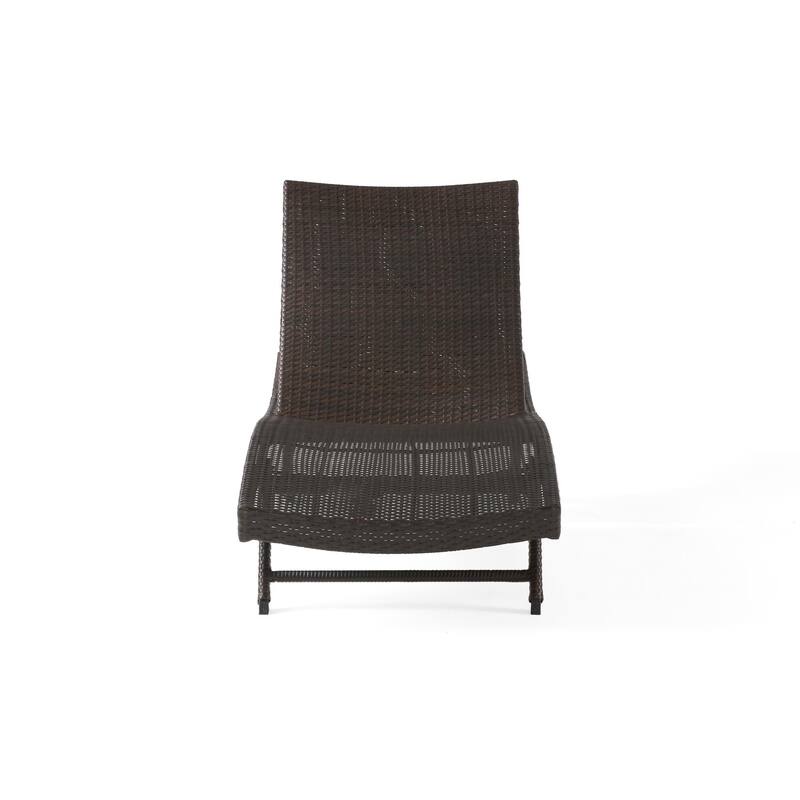 Rustic Outdoor Aluminum Frame Wicker Recliner
