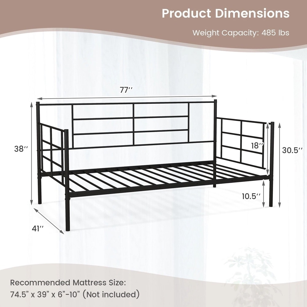 Twin Upholstered Platform Bed Frame Linen Headboard Mattress