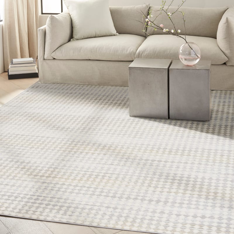 Calvin Klein CK950 Rush Indoor only Cream / Ivory Geometric Area Rug