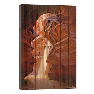 Sun Shining Through Canyon III Print On Wood by David Drost - Multi-Color