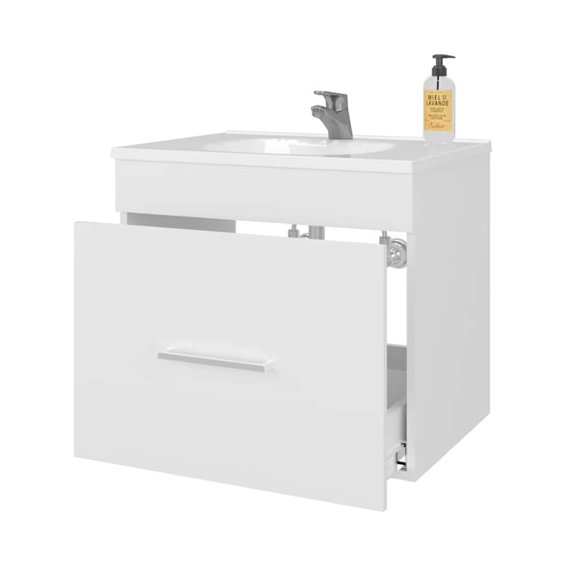 Story Floating Bathroom Vanity Set with Sink, One Drawer
