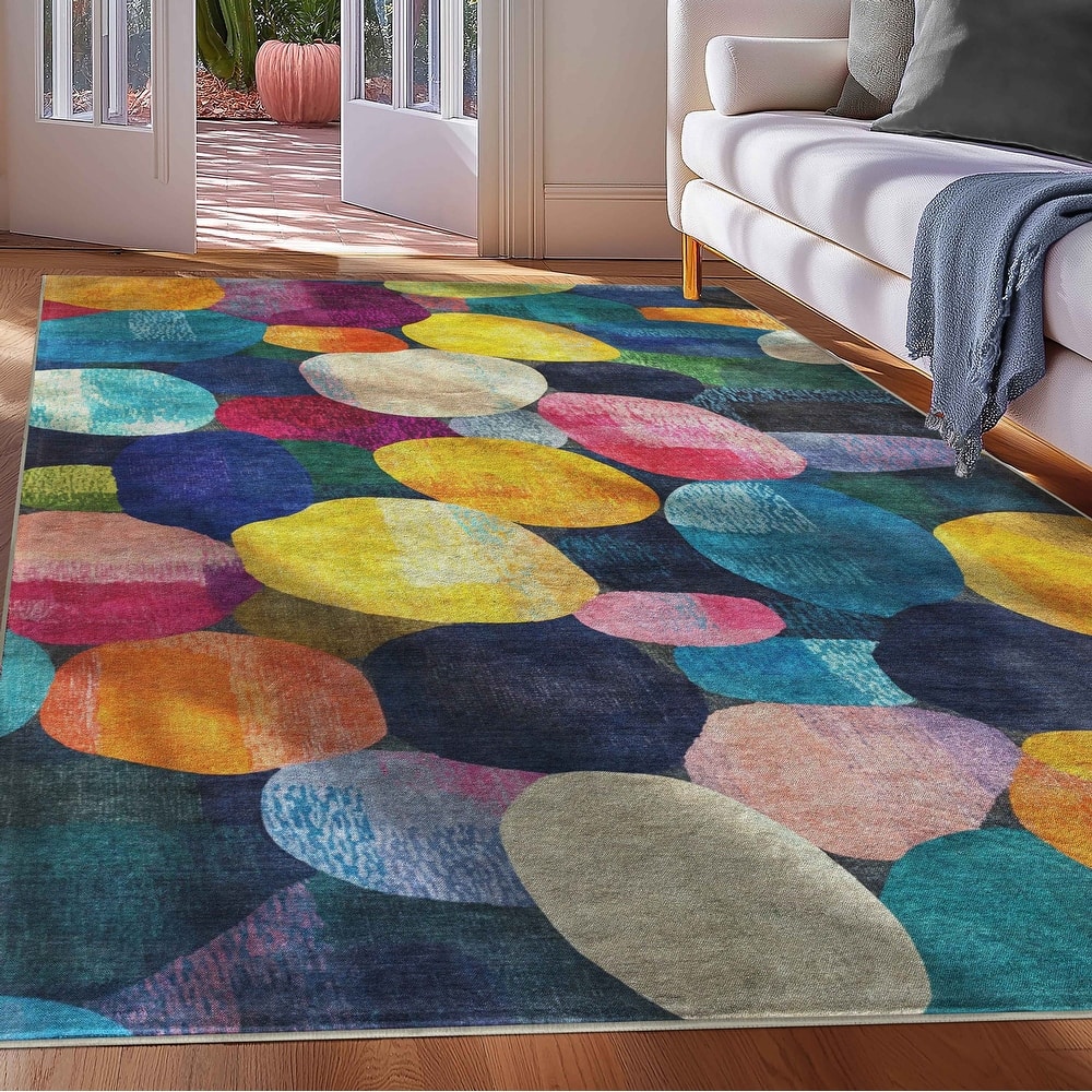 Well Woven Apollo Abstract Eclat Modern Bold Multicolor Low Pile Rug