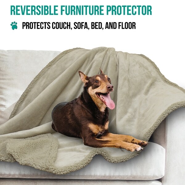 Plaid Sherpa Dog Blanket Petami Dog Blanket Couch Warm Pet Blanket