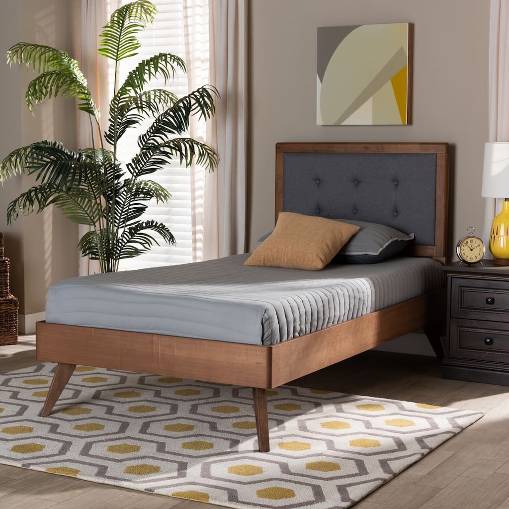 Alida Mid-Century Modern Twin Size Platform Bed