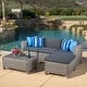 preview thumbnail 15 of 39, Moses 5-piece Outdoor Wicker Polyester Sofa Set grey wicker with mixed black cushions