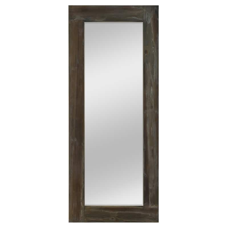 Farmhouse Rectangular Solid Wood Framed Full Length Leaning Mirror