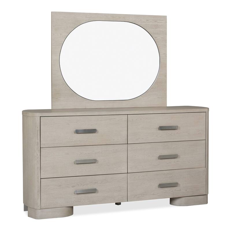 Furniture of America Weegin Modern 5-Piece White Oak Wood Panel Bedroom Set