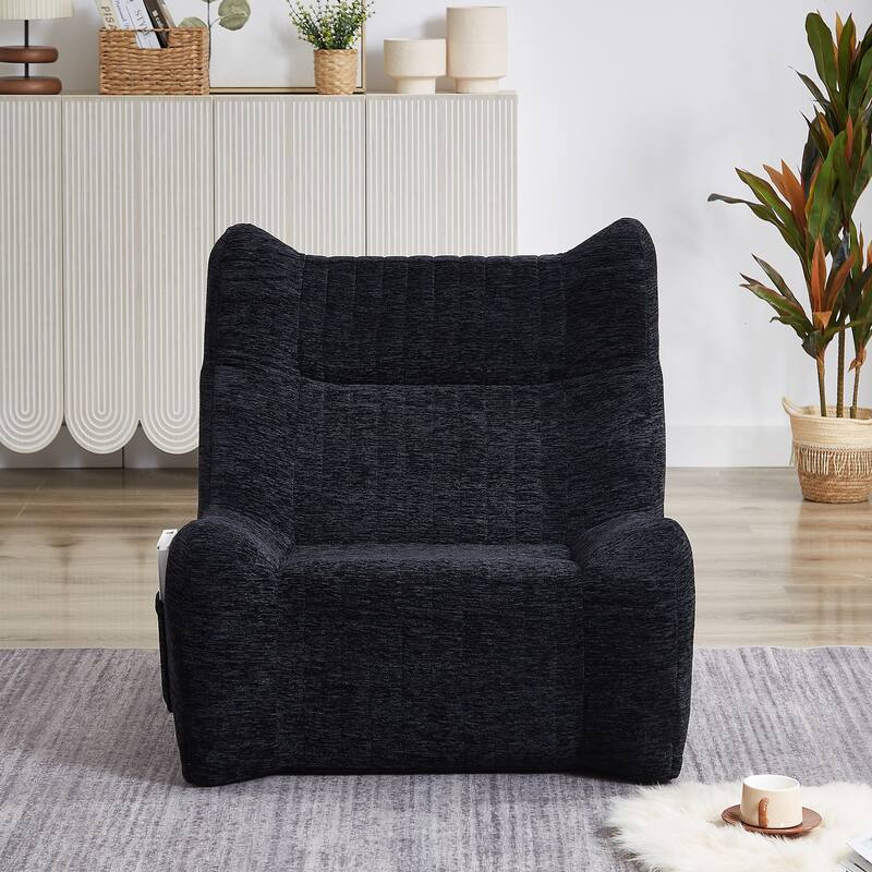 Bean Bag Chair for Adults - Oversized Comfy Lazy Floor Sofa (Black)
