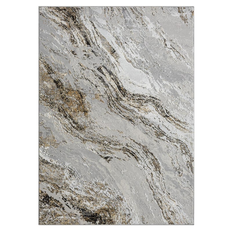 Luxe Weavers Modern Abstract Swirl Metallic Indoor Area Rug