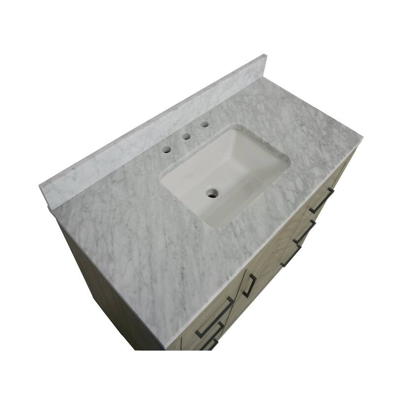 KitchenBathCollection Peyton 42" Bathroom Vanity with Carrara Marble Top
