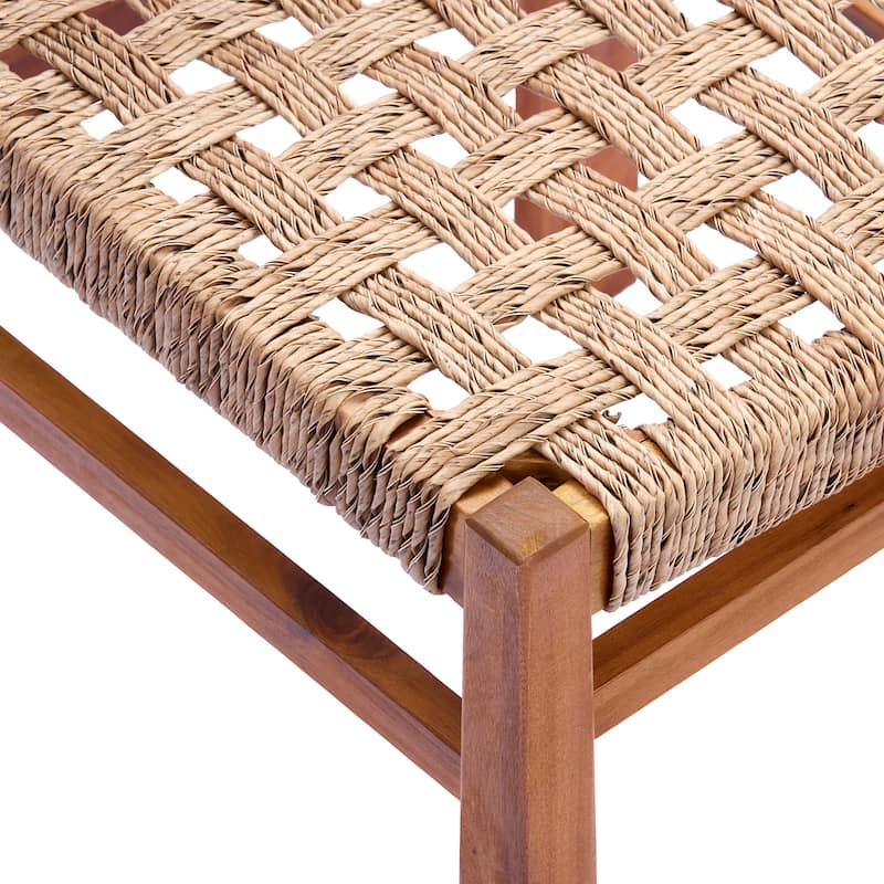 Christopher Knight Home - 7-Piece Rustic Acacia Wood Outdoor Dining Table Set with Wicker Woven Dining Chairs