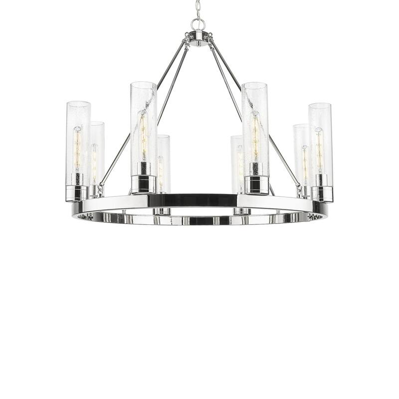 Innovations Lighting 617-8CR-28-36 Boreas Chandelier Boreas 8 Light - Polished Nickel / Seedy