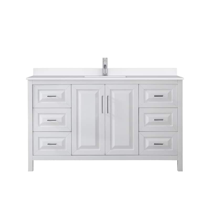 Daria 60-inch Single Vanity, Single Hole Quartz Top