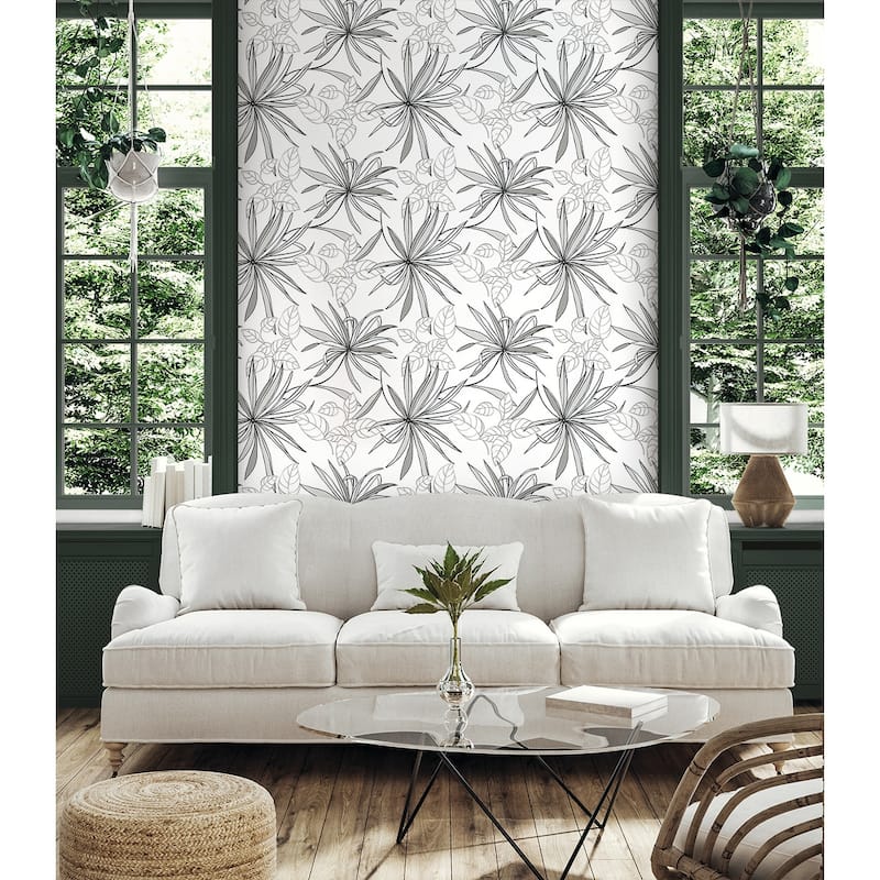 NextWall Spider Plants Peel and Stick Removable Wallpaper