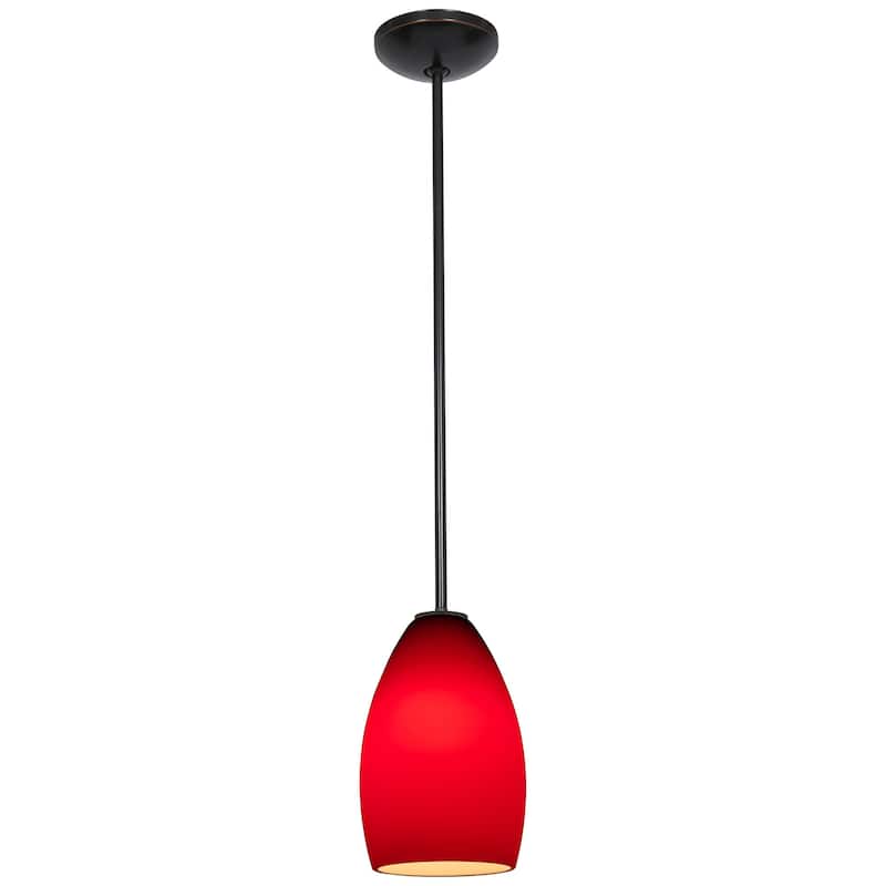 Access Lighting Champagne 1 Light LED Pendant - 5" Wide with Red Glass