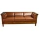 Mission Craftsman Cubic Panel Side Sofa - Russet Brown Leather (RB2 ...