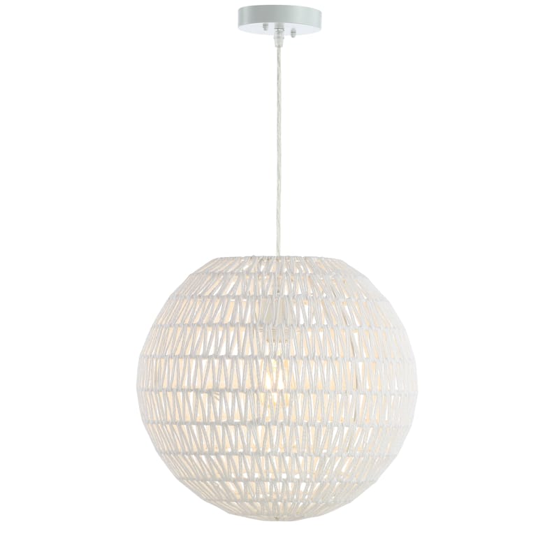 Campana 1-Light Bohemian Modern Woven Rattan/Iron LED Pendant, by JONATHAN Y
