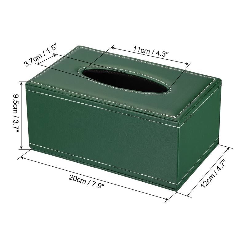 7.9x4.7x3.7" Tissue Box Cover, PVC Leather Waterproof Napkin Dispenser