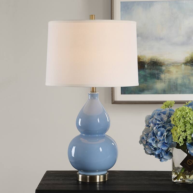 Strick & Bolton Ceramic Glazed Metal Table Lamp