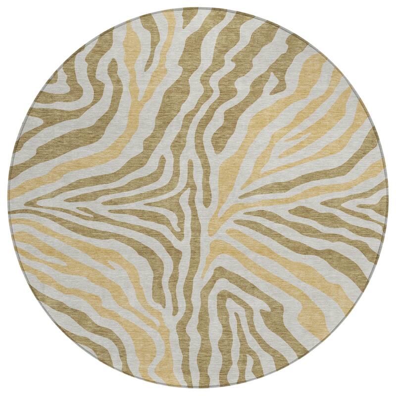 Machine Washable Indoor/ Outdoor Modern Prints Chantille Rug