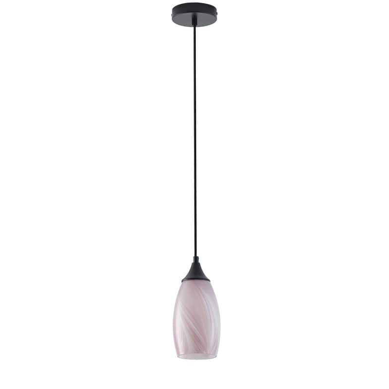 Black Metal and Glass Pendant Light for Kitchen Island Dining Room