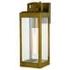 preview thumbnail 6 of 8, VAXCEL Kinzie 14.25 in. H 1-Light Vintage Brass Dusk to Dawn Sensor Gold Outdoor Wall Sconce, Steel, Clear Glass Shade
