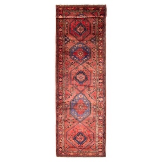 ECARPETGALLERY Hand-knotted Andelz Red Wool Rug - 3'7 x 13'0