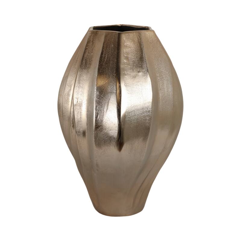 Aluminum Vase Twisted Sculptural Handcrafted Curved Contoured Shape