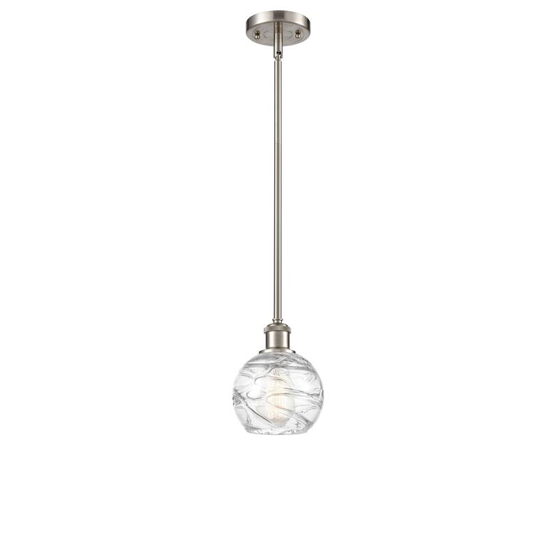 Innovations Lighting Athens Deco Swirl - 1 Light 6" Stem Hung Mini Pendant - Brushed Satin Nickel