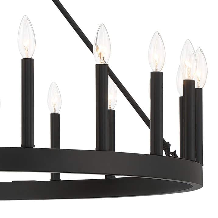Acroma 24 Light Modern Farmhouse Wagon Wheel Chandelier-UL Certified - N/A