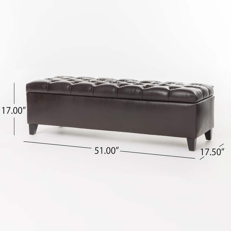 Ottilie Contemporary Button-Tufted Storage Ottoman Bench by Christopher Knight Home