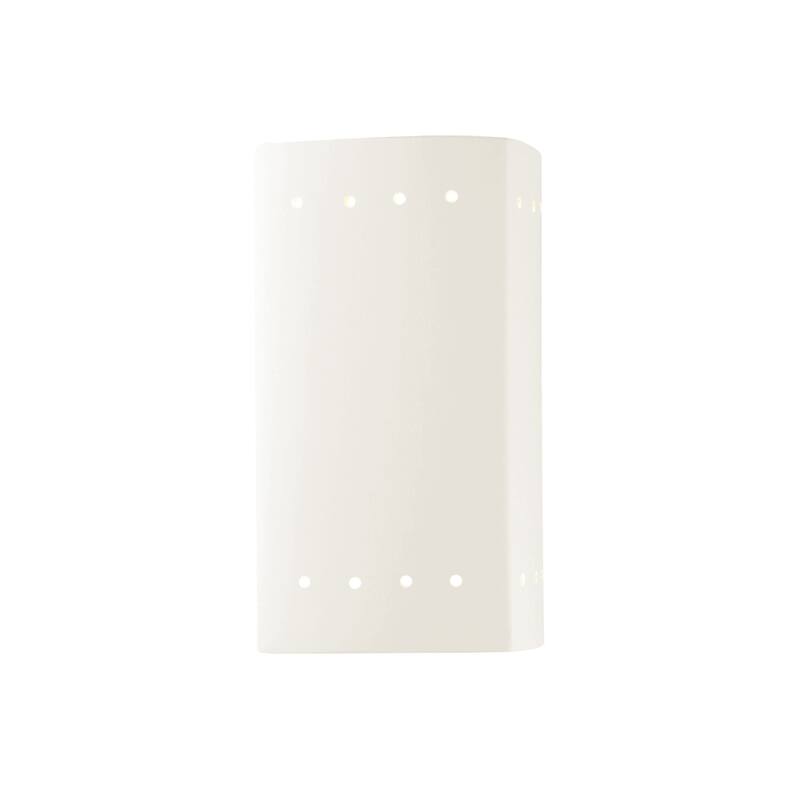 Justice Design Group Ambiance Small Rectangle w/ Perfs Outdoor Closed Top Wall Sconce