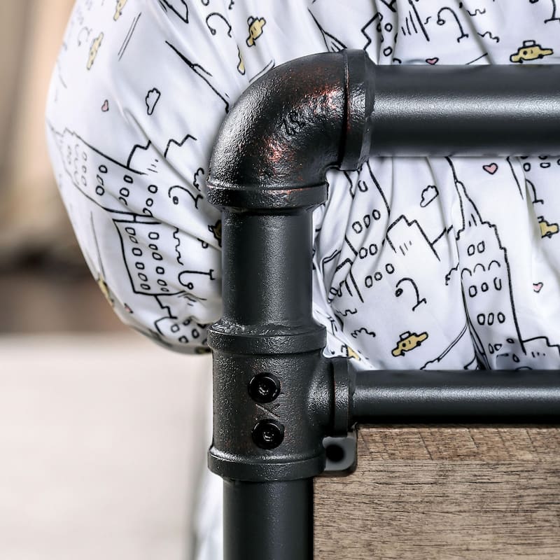 Furniture of America Pern Industrial Black Metal Twin Corner Daybed